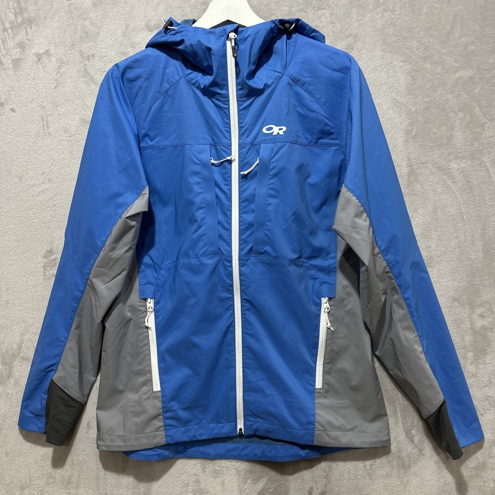 Outdoor‎ Research Jacket Womens Size L Blue Hooded Full Zip San Juan Hooded OR